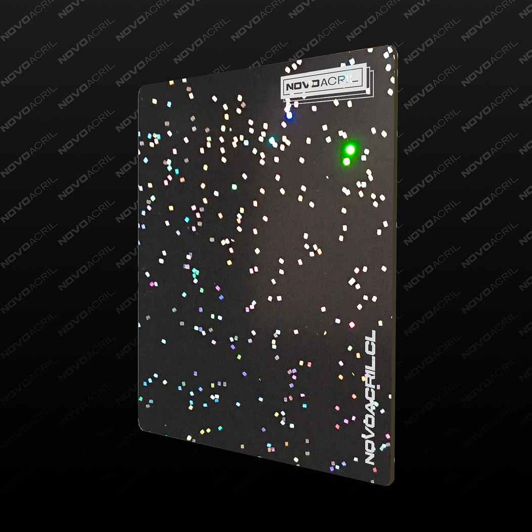 ACRILICO GLITTER SOFT RAINBOW BLACK - BICOLOR 1