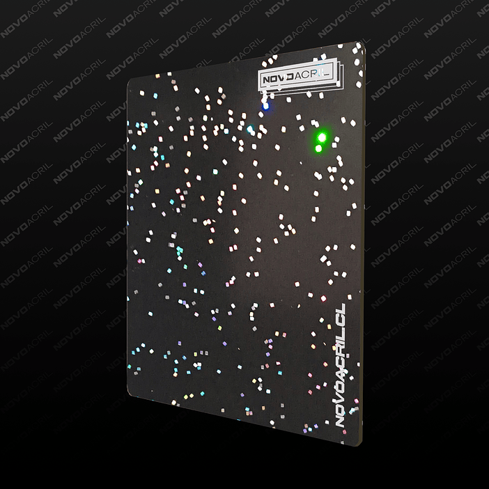 ACRILICO GLITTER SOFT RAINBOW BLACK - BICOLOR 1