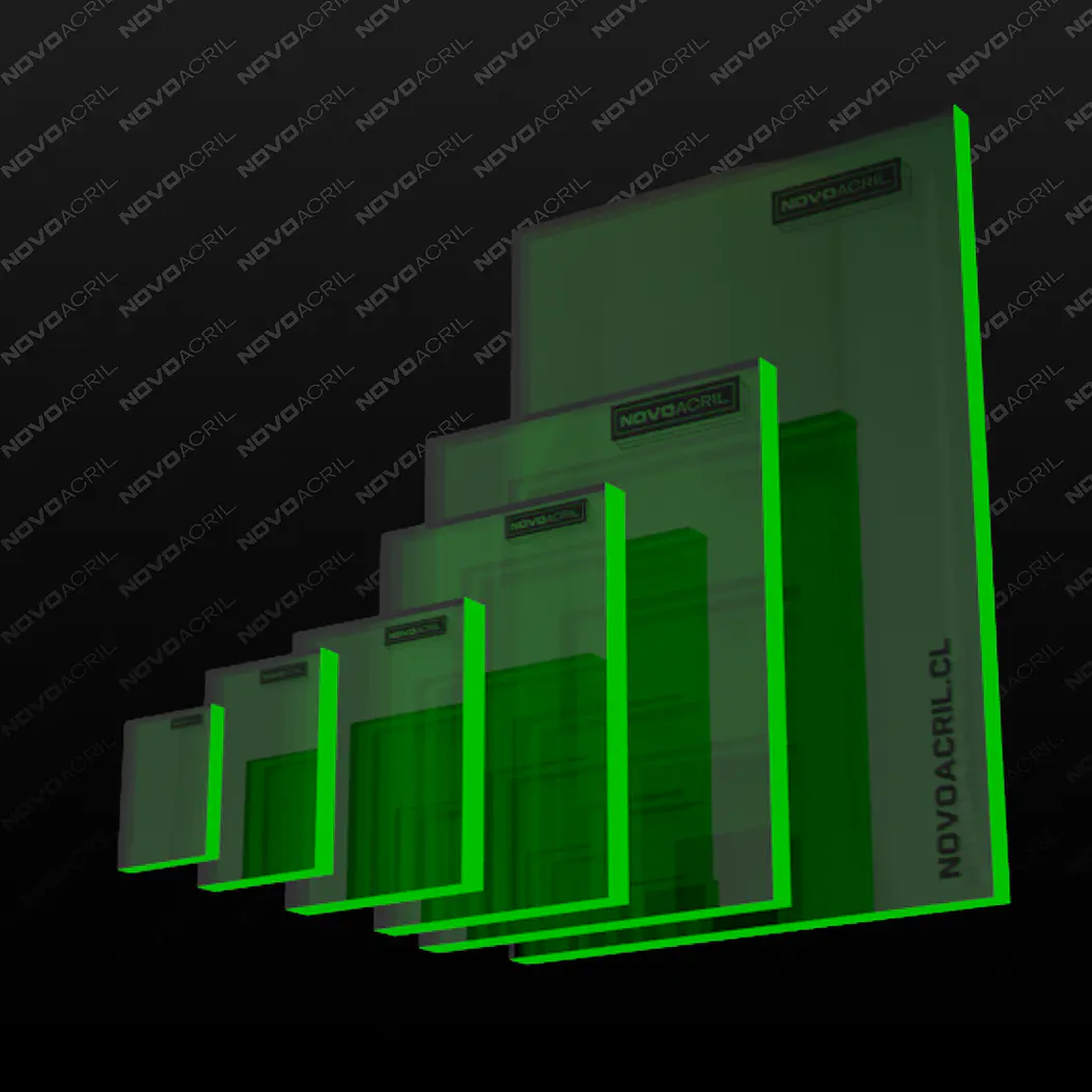 ACRILICO FLUORECENTE GREEN CLEAR 3MM 1