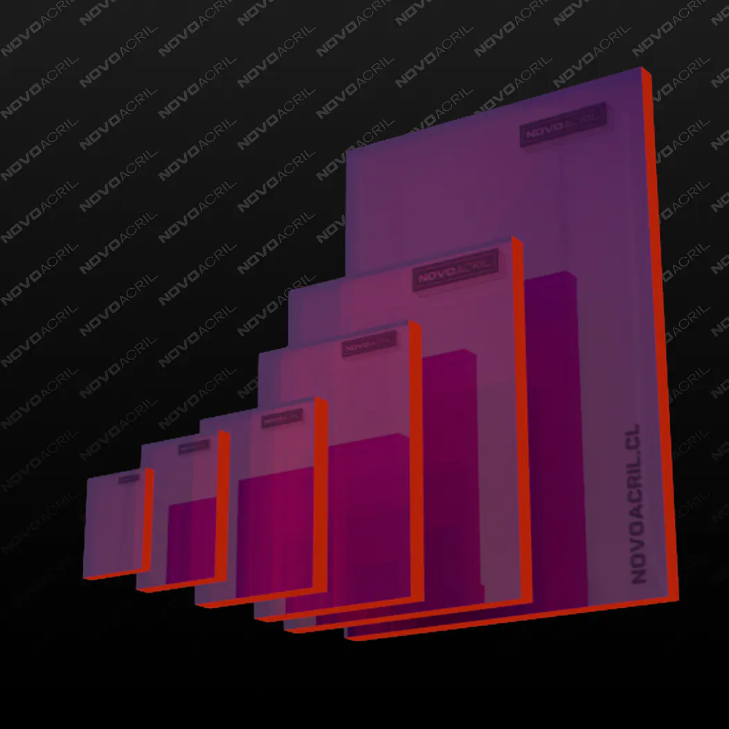 ACRILICO FLUORECENTE RED CLEAR 3MM 1