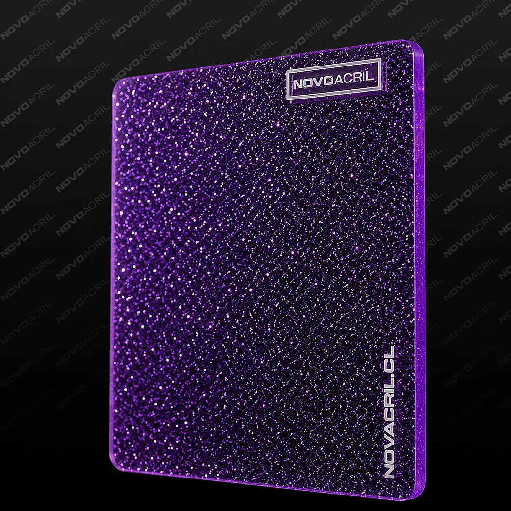 ACRILICO GLITTER CLEAR PURPLE NOVO 3MM 1