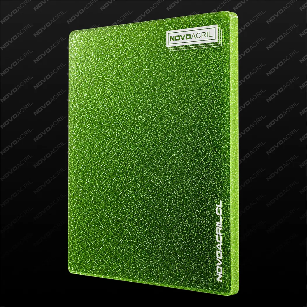 ACRILICO  GLITTER LIGHT GREEN NOVO 3MM 1