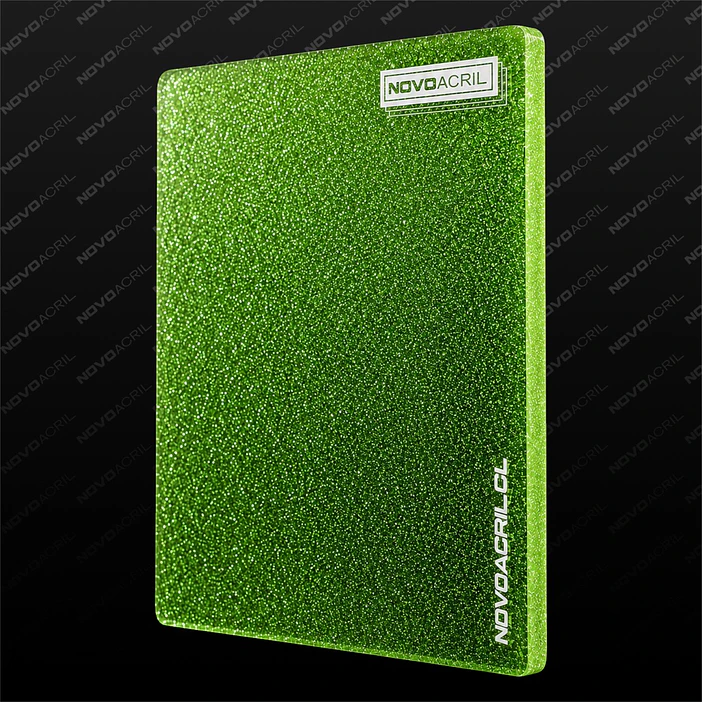 ACRILICO  GLITTER LIGHT GREEN NOVO 3MM 1