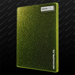ACRILICO GLITTER GREEN GOLD NOVO 3MM