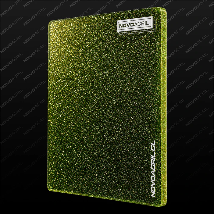 ACRILICO GLITTER GREEN GOLD NOVO 3MM 1