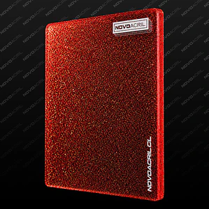 ACRILICO  GLITTER RED GOLD NOVO 3MM