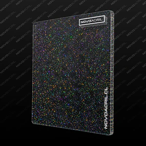 ACRILICO GLITTER CLEAR RAINBOW NOVO 3MM