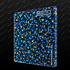 ACRILICO GLITTER CONFETTI  DOTS BLUE GOLD NOVO 3MM