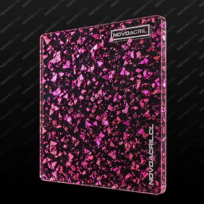 ACRILICO GLITTER CONFETTI FLAKE PINK NOVO 3MM