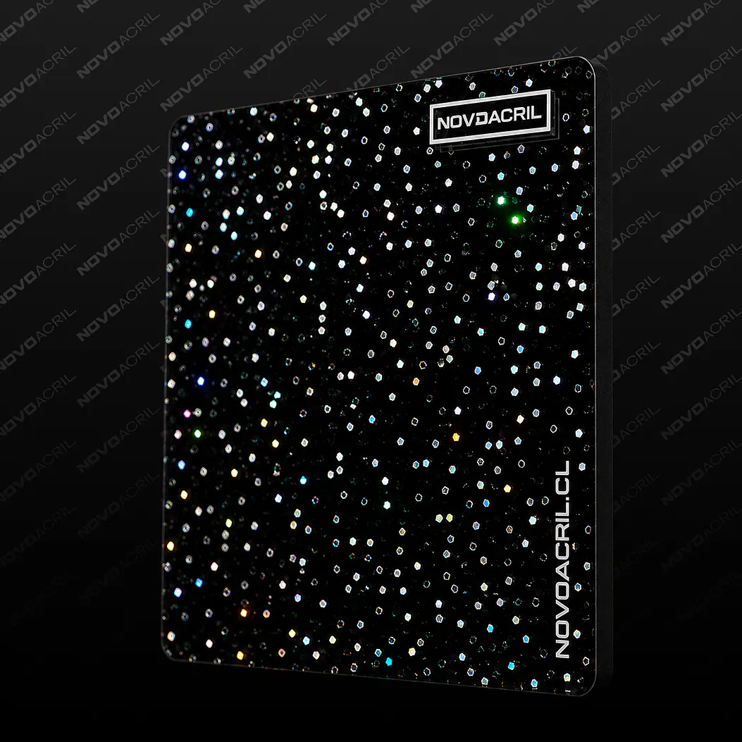 ACRILICO GLITTER SOFT RAINBOW BLACK - BICOLOR NOVO 3MM 1