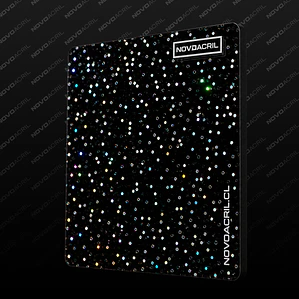 ACRILICO GLITTER SOFT RAINBOW BLACK - BICOLOR NOVO 3MM