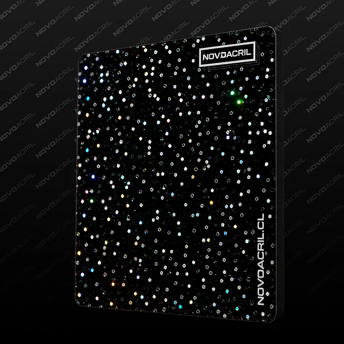 ACRILICO GLITTER SOFT RAINBOW BLACK - BICOLOR NOVO 3MM 1