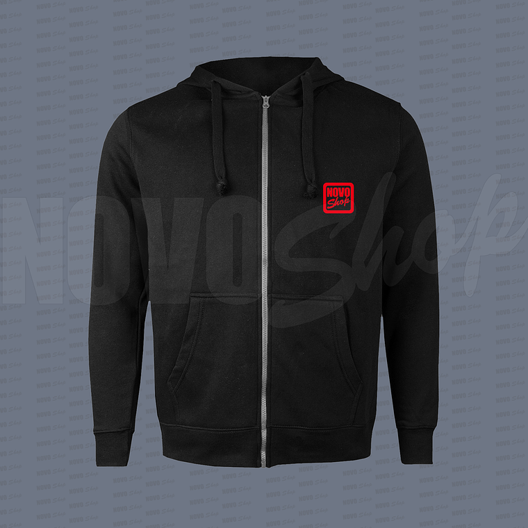 POLERON CANGURO CON CIERRE METALICO LOGO FRONT 8CM 1