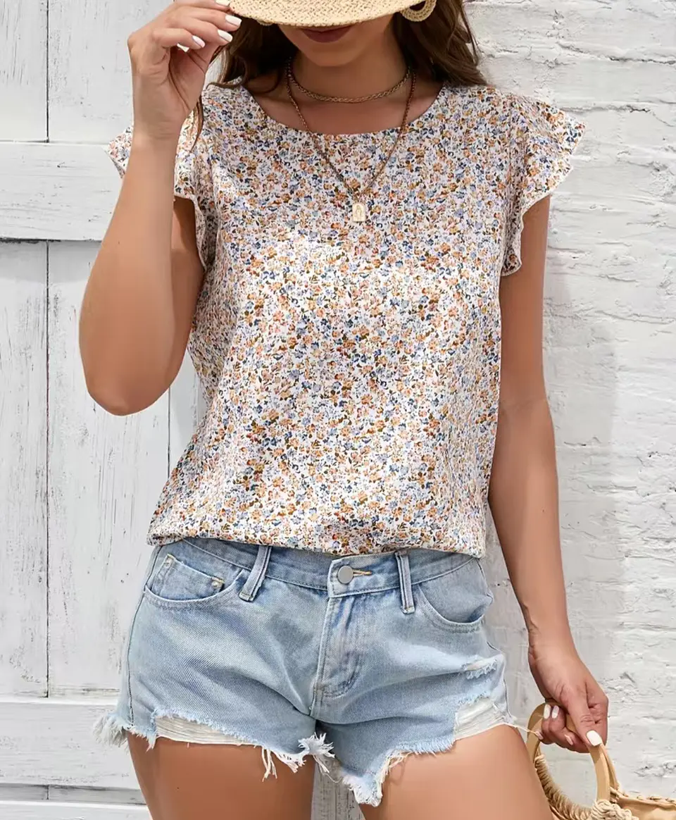 Blusa Floral Manga Corta para Mujer NS – Frescura y Estilo Casual para Verano 3