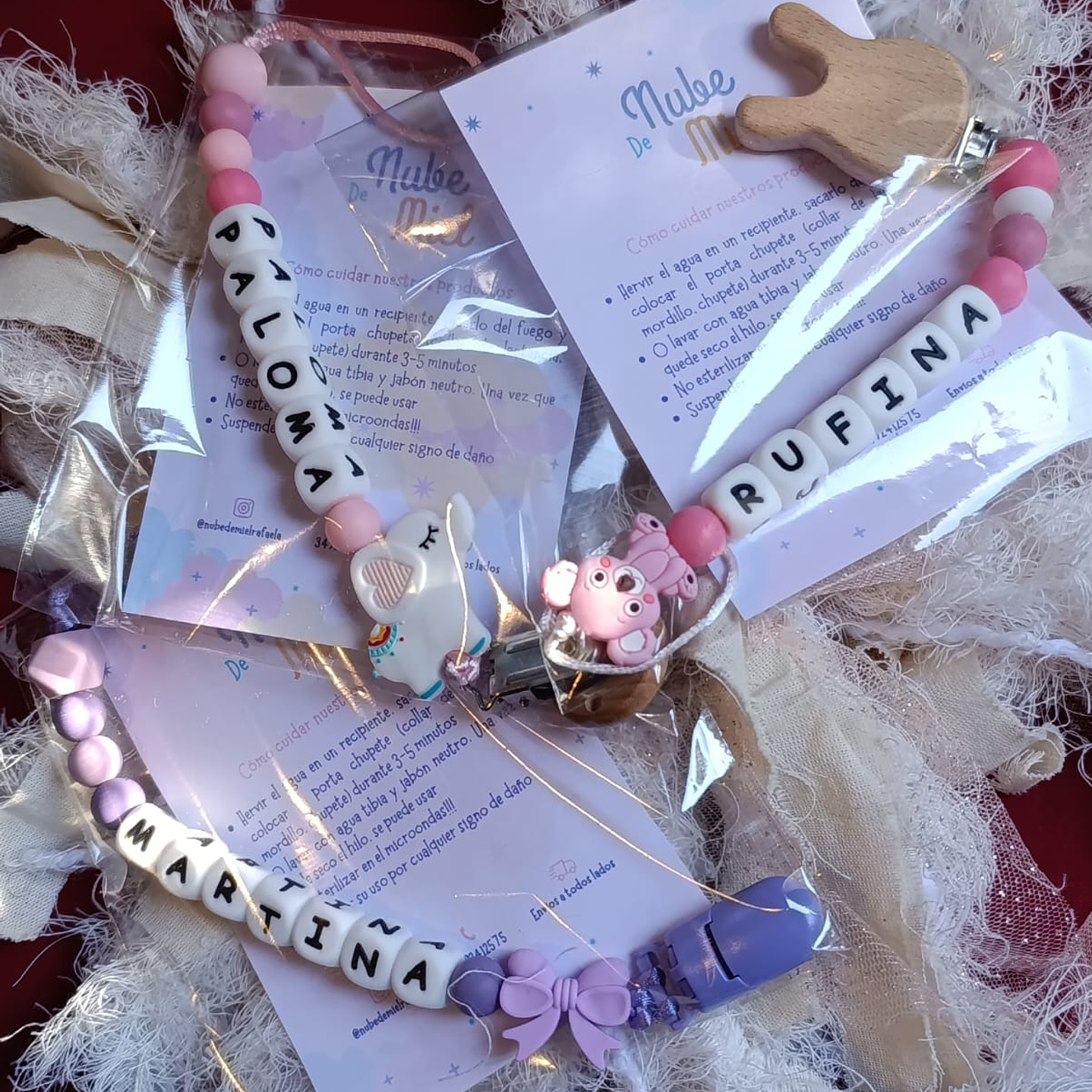 Portachupete personalizado broche plástico 3