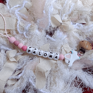 Portachupete personalizado broche madera circular