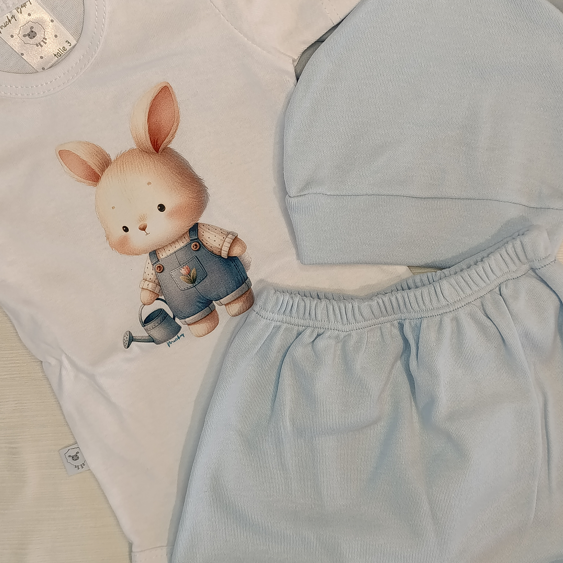 Cajita conjuntitos body m/cortas + portachupete 5