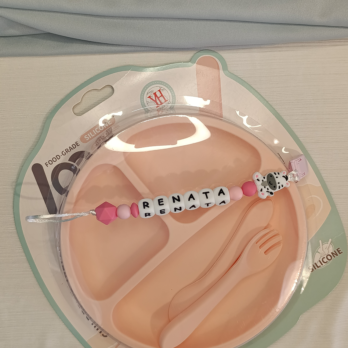 Combo portachupete + plato silicona  1