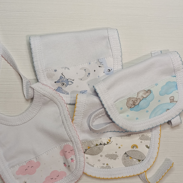 Combo portachupete+ manta algodón y babero 2