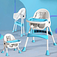 Silla De Comer Bebé 2 En 1 Ajustable Plegable Y Portátil Nórdico Rosa - Miniatura 1