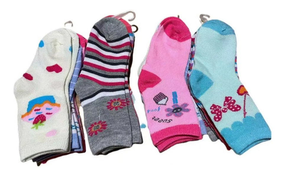 Pack 12 Calcetines De Niña Algodón Con Bambú Tallas 2 A 10 1
