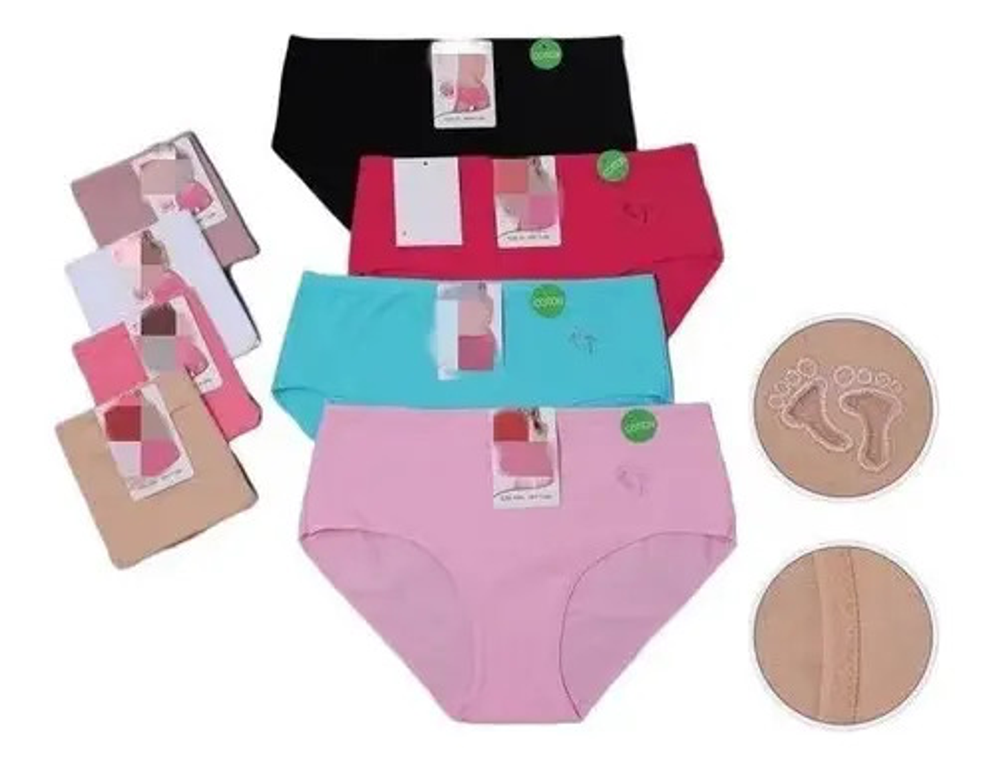 Pack 12 Calzones Algodón Mujer Tiro Alto Señora Xl Xxl Xxxl 2