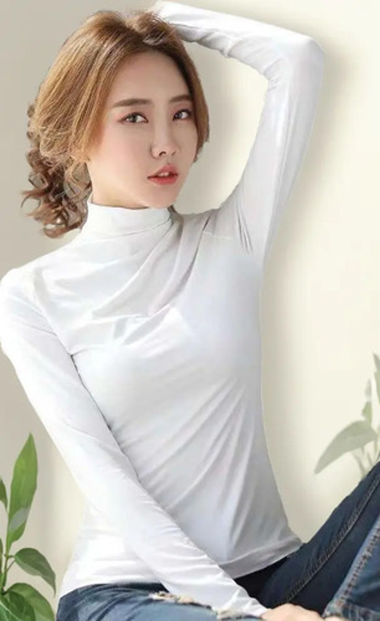 Pack 6 Camiseta Polar Bambu Mujer Con Cuello Nergo Blanco 1