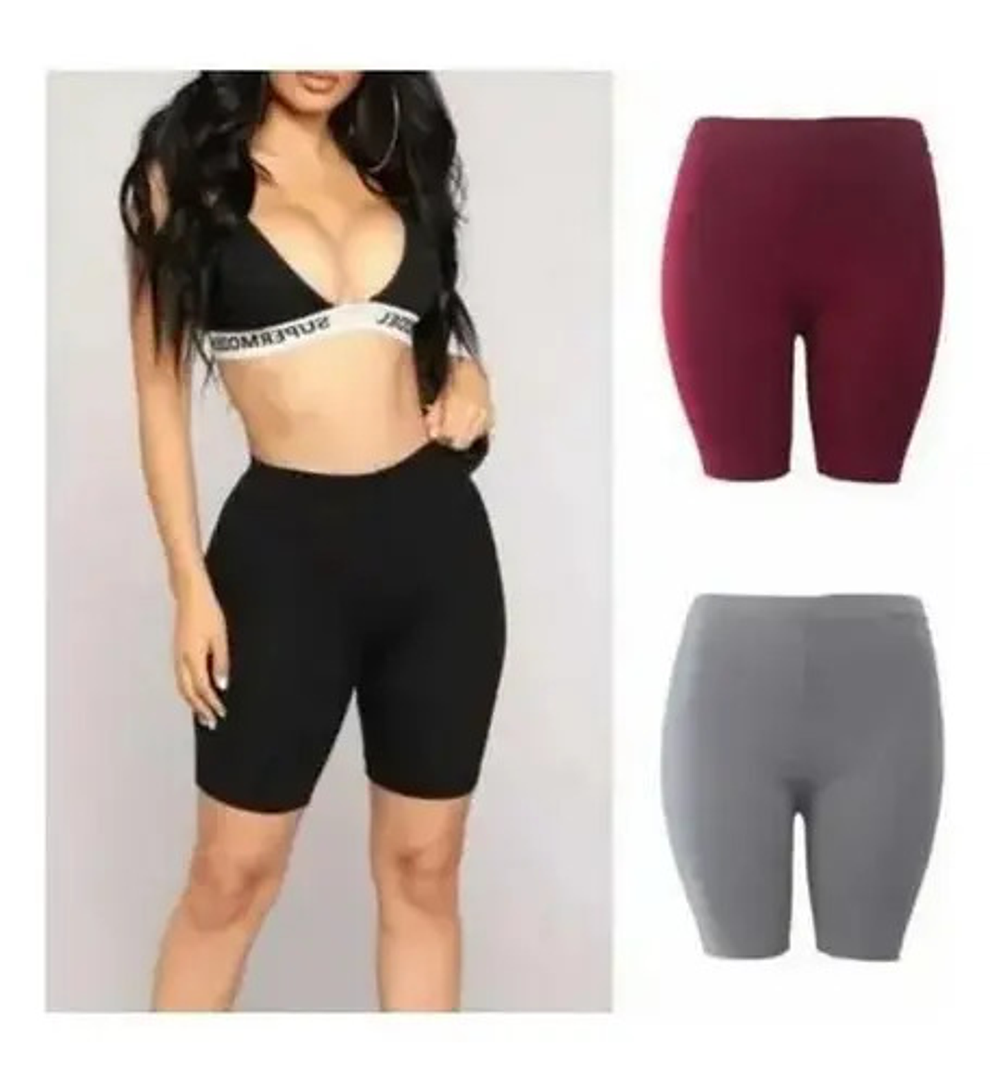 Pack 3 Calza Biker Corta. Short Deportivo Lycra 2