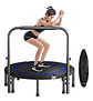 Trampolin Fitness Redondo Portátil Y Plegable, 42 Pulgadas 107cm Brincolin Ejercitador Adulto Y Niño Con Mango Ajustable Para Uso En Exteriores E Interiores, Capacidad De Peso 300 Kg - Miniatura 1