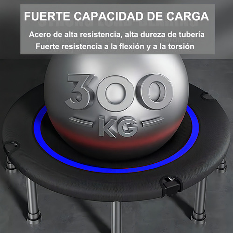 Trampolin Fitness Redondo Portátil Y Plegable, 42 Pulgadas 107cm Brincolin Ejercitador Adulto Y Niño Con Mango Ajustable Para Uso En Exteriores E Interiores, Capacidad De Peso 300 Kg 2