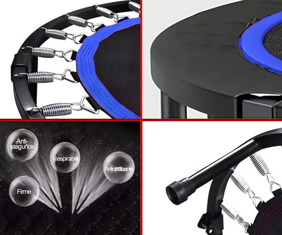 Trampolin Fitness Redondo Portátil Y Plegable, 42 Pulgadas 107cm Brincolin Ejercitador Adulto Y Niño Con Mango Ajustable Para Uso En Exteriores E Interiores, Capacidad De Peso 300 Kg 3