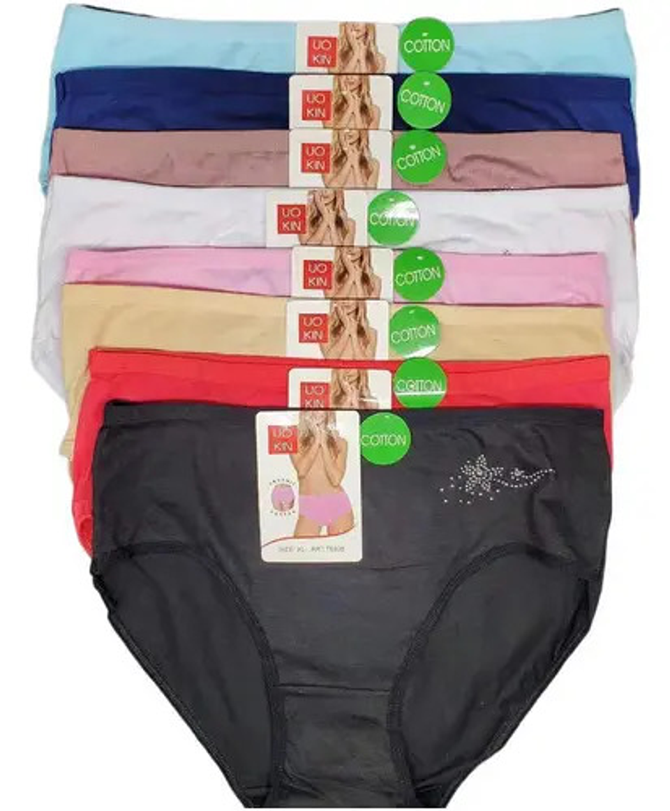 Pack 6 Calzones Algodón Mujer Tiro Alto Señora Xl Xxl Xxxl 1