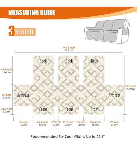 Funda Cubre Sofá Protector Impermeable 3 Cuerpos Mascotas Marrón