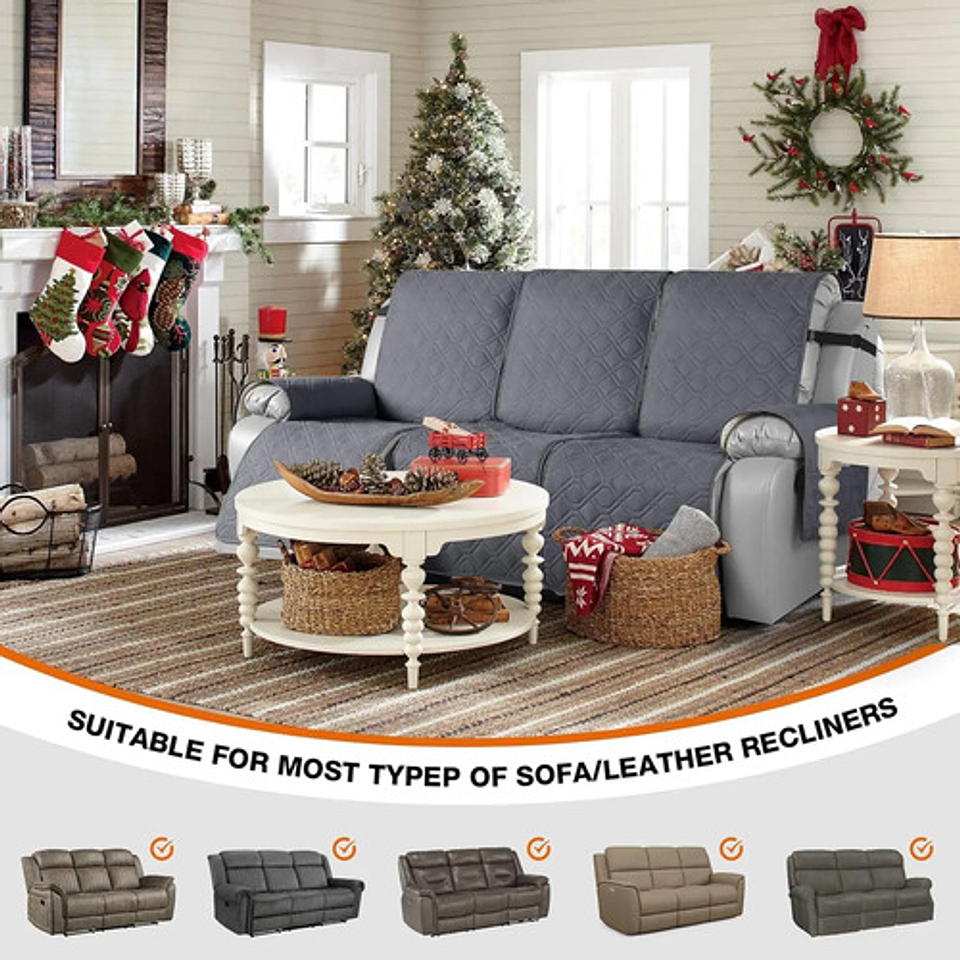 Funda Cubre Sofá Protector Impermeable 3 Cuerpos Mascotas Marrón 4