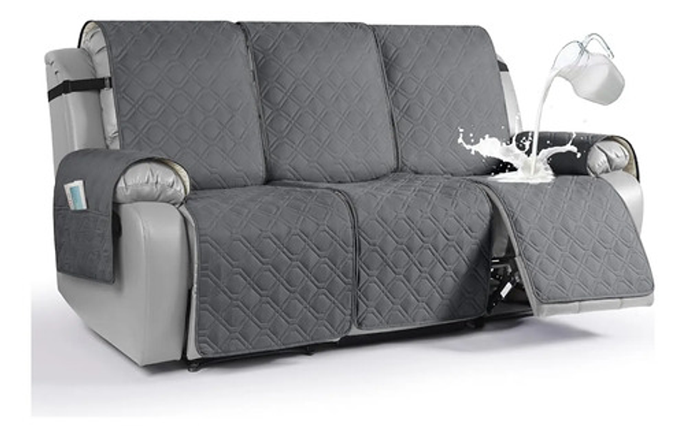 Funda Cubre Sofá Protector Impermeable 3 Cuerpos Mascotas Marrón 8