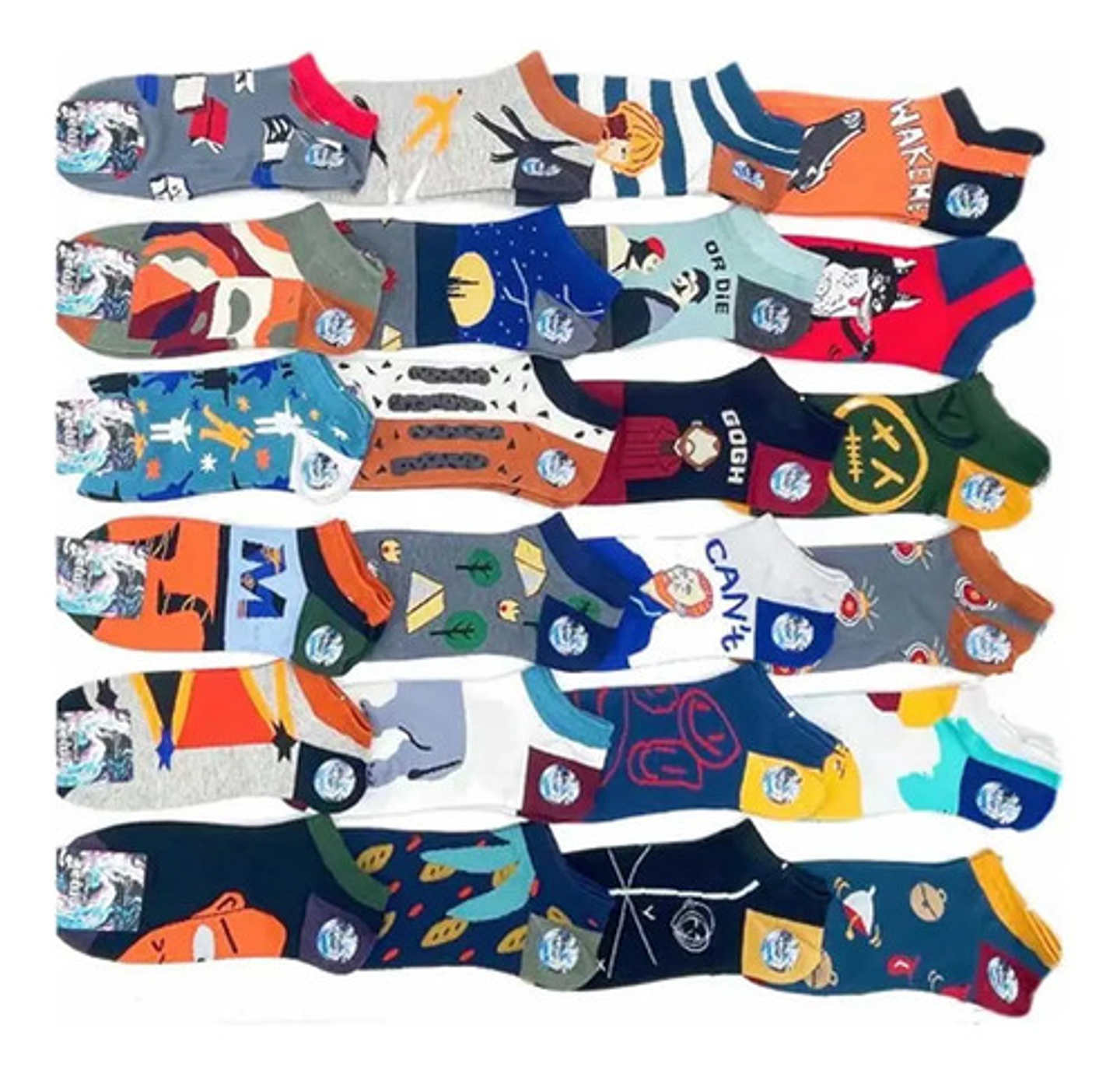 Pack 12 Calcetines Diseño Variados  Algodon Para Hombre 1