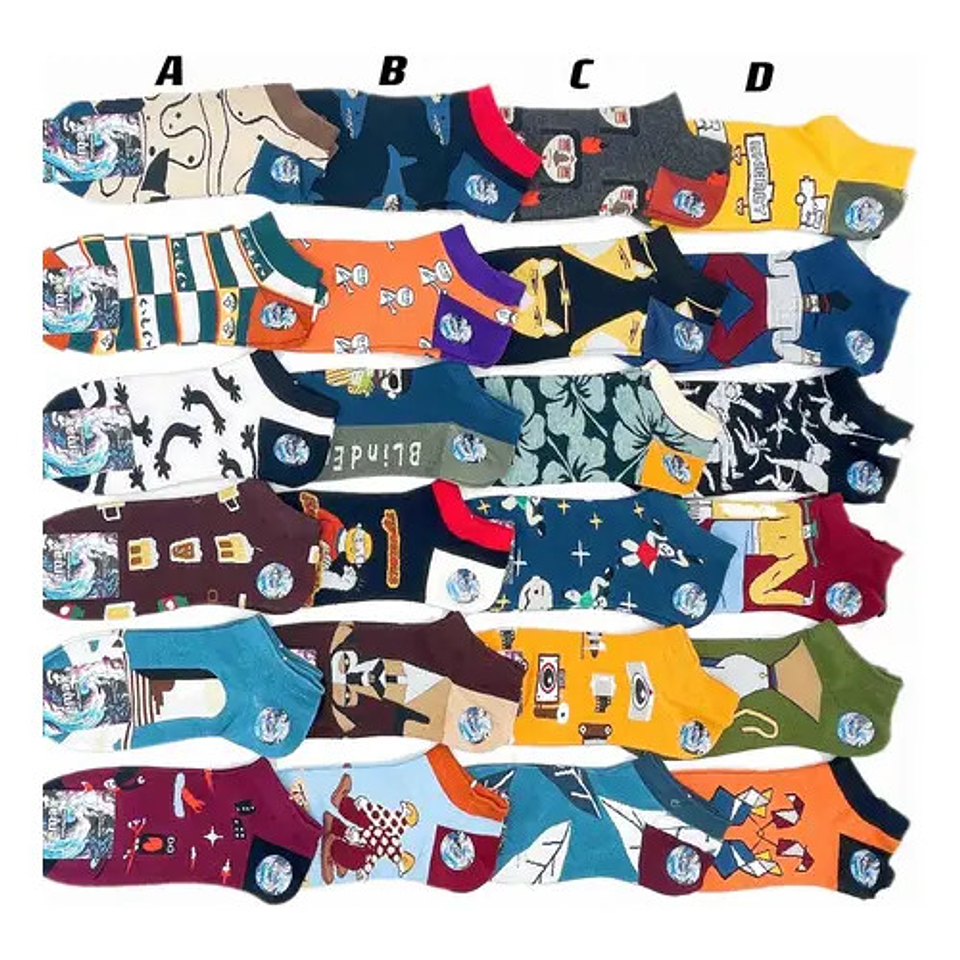 Pack 12 Calcetines Diseño Variados  Algodon Para Hombre 3