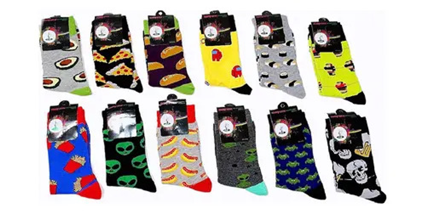 Pack12  Calcetines Diseños Variados Algodón Para Hombre 1