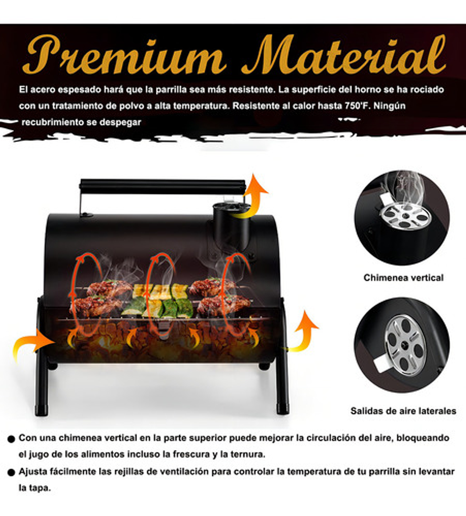 Parrilla De Carbón Portátil, Parrilla De Carbón De Mesa, Parrilla Para Barbacoa Para Cocinar Al Aire, Camping, Picnic, Patio Trasero, Balcón 4