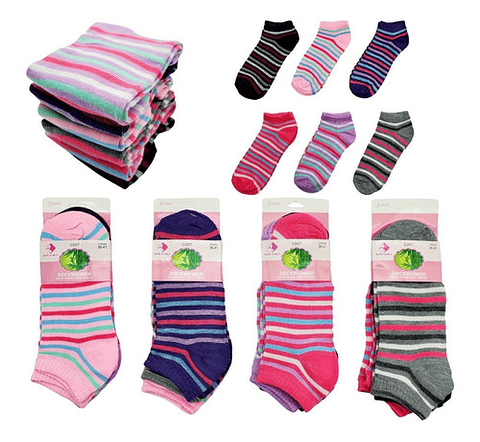 Pack 12 Calcetines Bambú Tobilleras Mujer Algodón Con Bambu