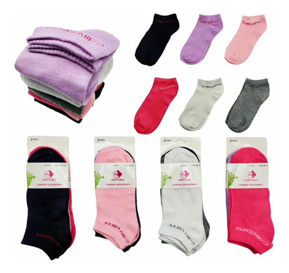 Pack 12 Calcetines Bambú Tobilleras Mujer Algodón Con Bambu 15