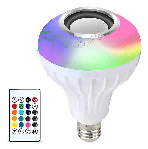 Ampolleta Multicolor Bluetooth Musical Y Con Control 12w Rgb