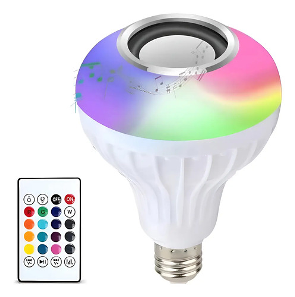 Ampolleta Multicolor Bluetooth Musical Y Con Control 12w Rgb 1
