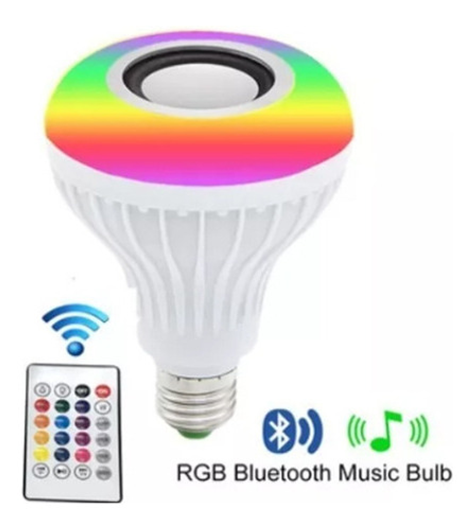 Ampolleta Multicolor Bluetooth Musical Y Con Control 12w Rgb 7