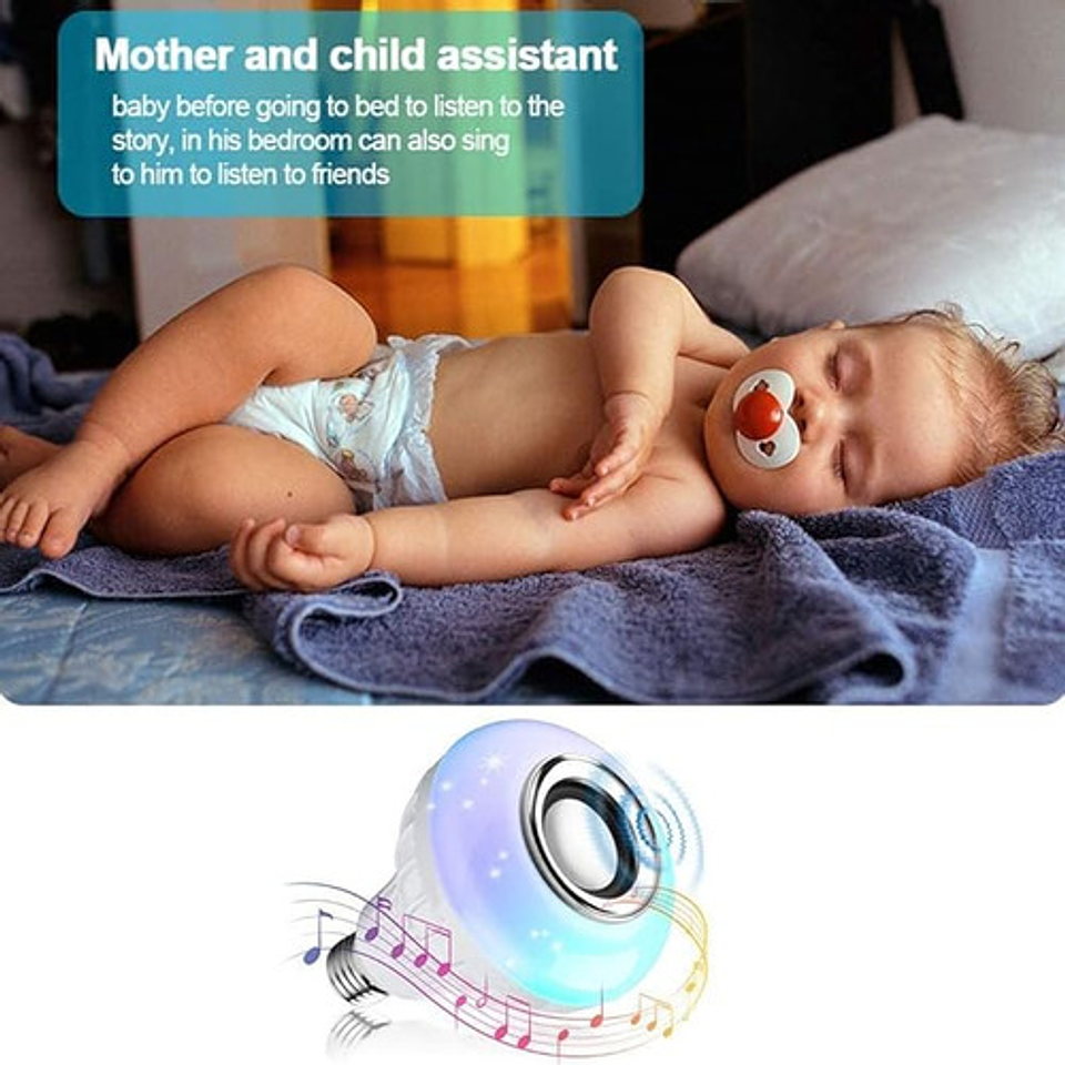 Ampolleta Multicolor Bluetooth Musical Y Con Control 12w Rgb 9