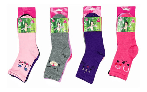 Pack 12 Pares Calcetín Algodón Con Bambu Para Juvenil Niña