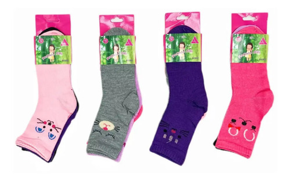 Pack 12 Pares Calcetín Algodón Con Bambu Para Juvenil Niña 1