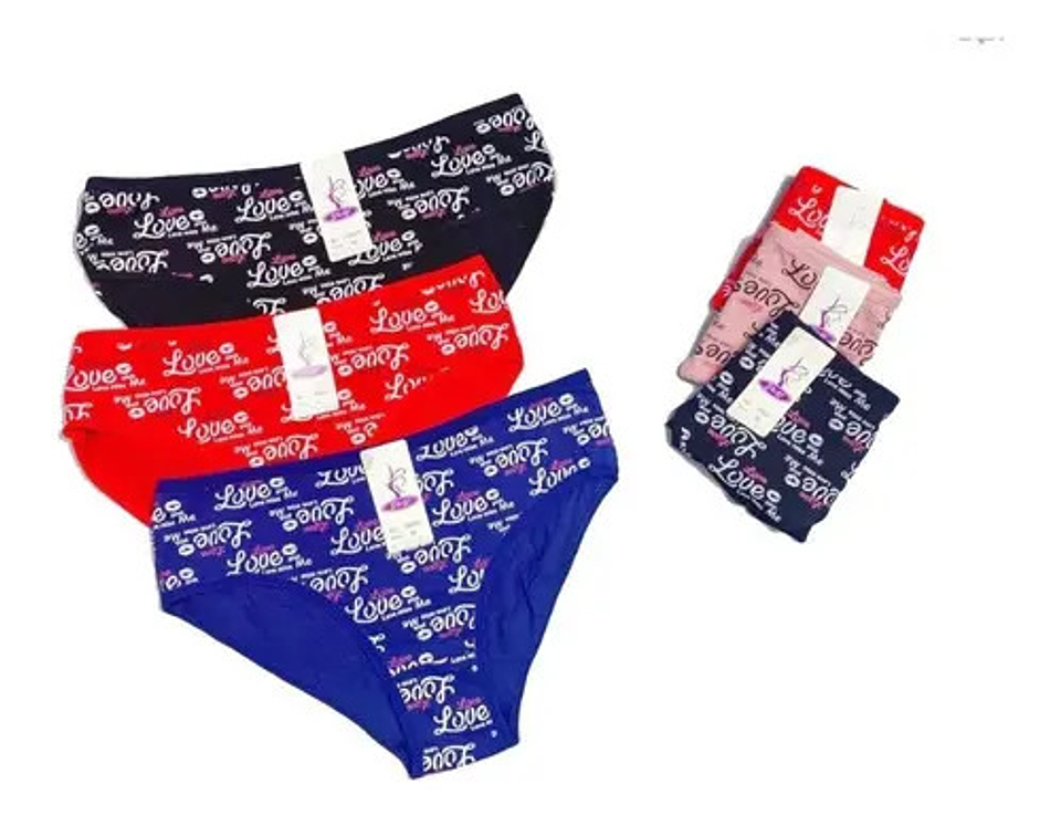 Pack 12 Calzones Algodón.calzón Mujer/nina M L Xl 1