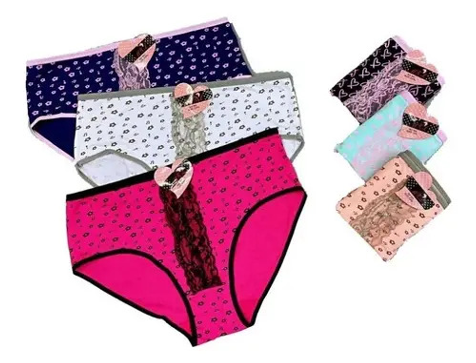 Pack 12 Calzones Algodón Mujer Tiro Alto Señora Xl Xxl Xxxl 1