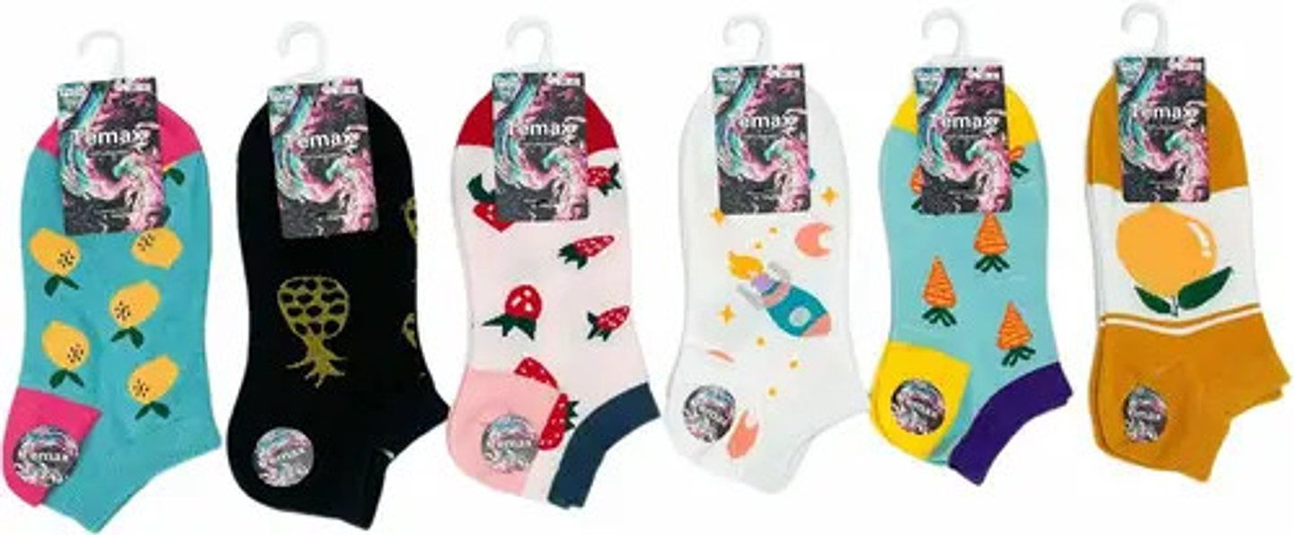 Pack12 Calcetines Diseños Variados Algodón Para Mujer 1